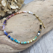 Lade das Bild in den Galerie-Viewer, Fusskette *Rainbow*/ Edelstahl goldfarbig