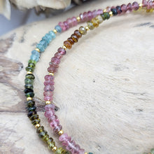 Lade das Bild in den Galerie-Viewer, Kurze Halskette Turmalin vergoldet