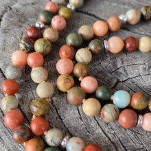 Lade das Bild in den Galerie-Viewer, Lange Halskette Picasso Jaspis/ Terra Jaspis / Aventurin (6mm)