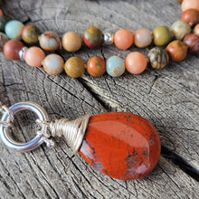 Lade das Bild in den Galerie-Viewer, Lange Halskette Picasso Jaspis/ Terra Jaspis / Aventurin (6mm)