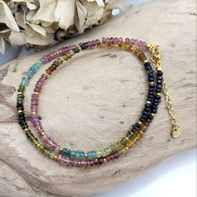 Lade das Bild in den Galerie-Viewer, Kurze Halskette Turmalin vergoldet