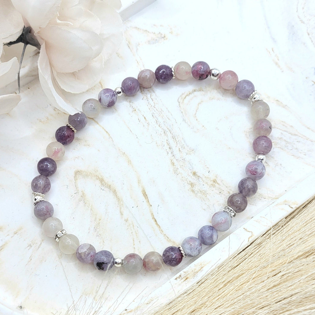 Armband Lepidolith Turmalin (6mm)