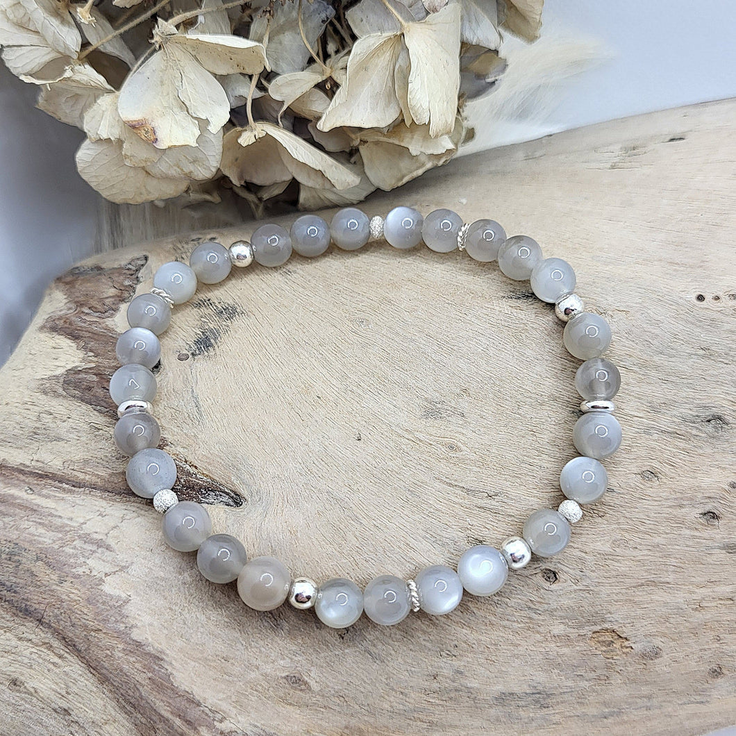 Armband Mondstein grau (6mm)