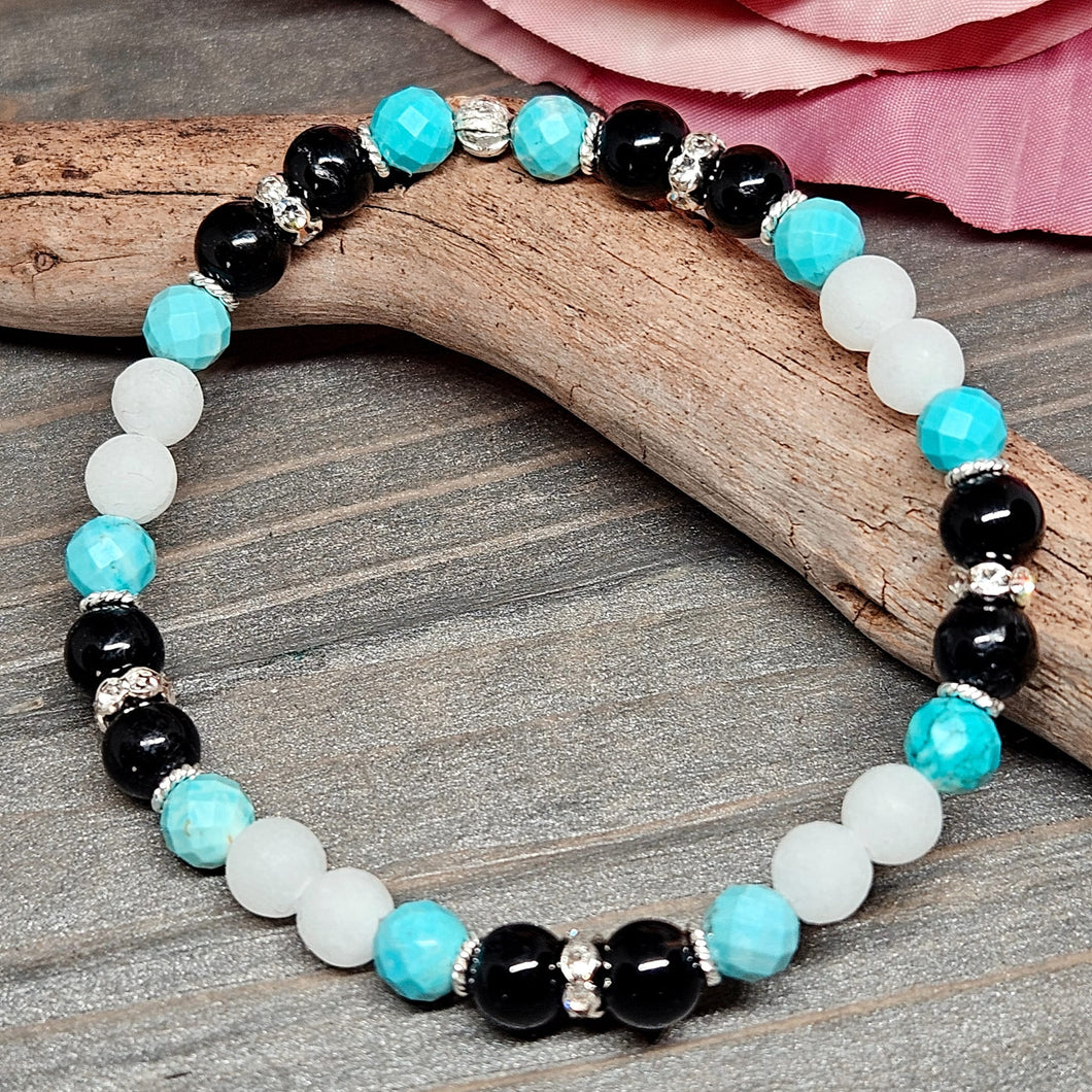 Armband Baryt/ Turmalin/ Türkis (6mm)