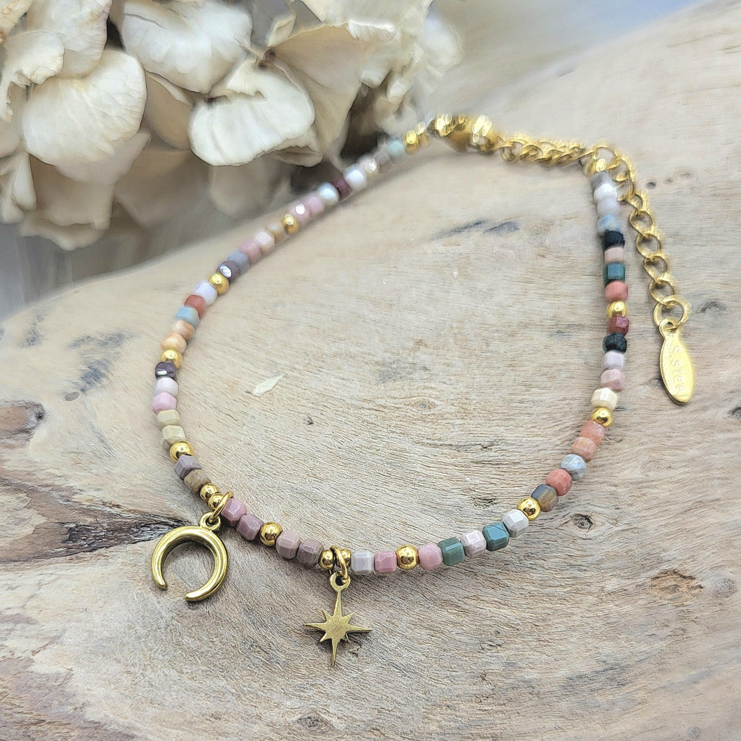 Armband Achat (2,5mm) vergoldet