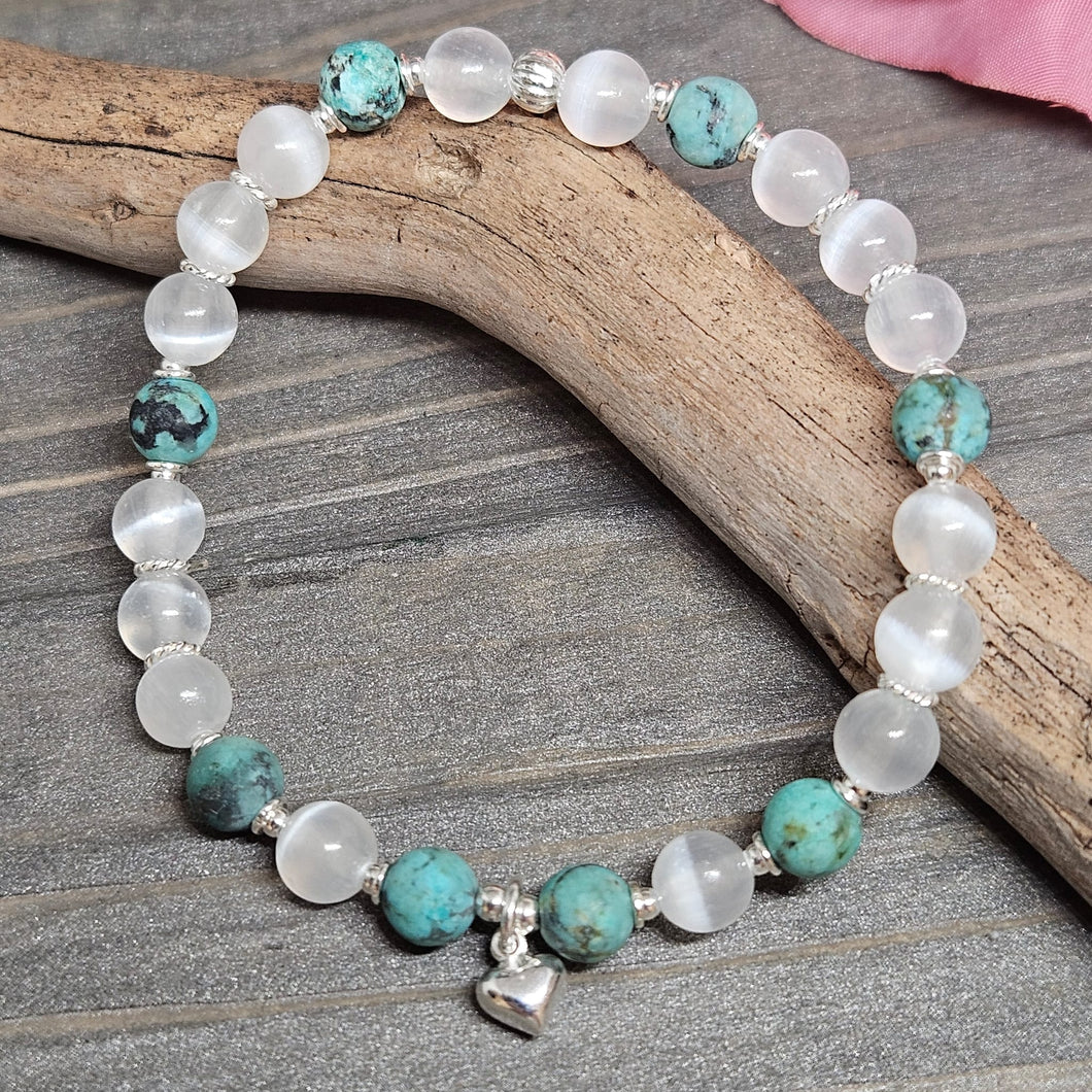 Armband Selenit /Türkis (6mm)
